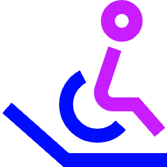 Disability Ramp Down Icon from Sharp Neon Set
