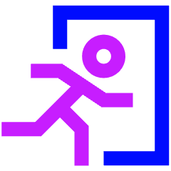 Emergency Exit Icon from Sharp Neon Set