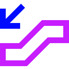 Escalator Down Icon from Sharp Neon Set