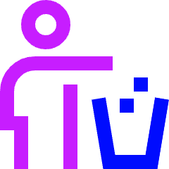 Garbage Throw Icon from Sharp Neon Set