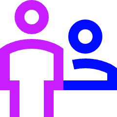 Information Desk Customer Icon from Sharp Neon Set