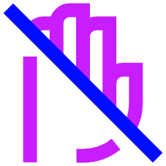 No Touch Sign Icon from Sharp Neon Set