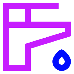 Water Tap Icon from Sharp Neon Set