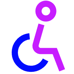 Wheelchair 1 Icon from Sharp Neon Set
