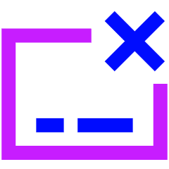 Credit Card Declined Icon from Sharp Neon Set