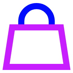 Shopping Bag Hand Bag 2 Icon from Sharp Neon Set