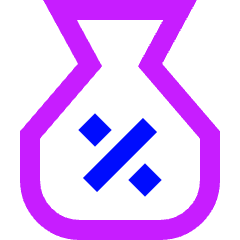 Discount Percent Bag Icon from Sharp Neon Set