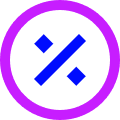 Discount Percent Circle Icon from Sharp Neon Set