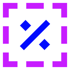 Discount Percent Cutout Icon from Sharp Neon Set