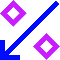 Discount Percent Decrease Icon from Sharp Neon Set