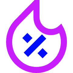 Discount Percent Fire Icon from Sharp Neon Set