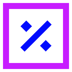 Discount Percent Square Icon from Sharp Neon Set