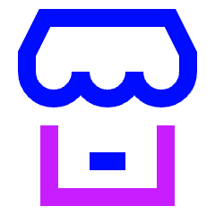 Store Phone Icon from Sharp Neon Set