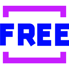 Tag Free Square Icon from Sharp Neon Set