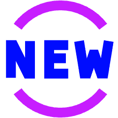 Tag New Circle Icon from Sharp Neon Set