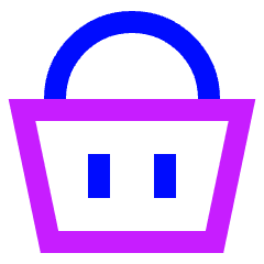 Shopping Basket 3 Icon from Sharp Neon Set