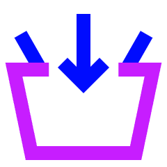 Shopping Basket Add Icon from Sharp Neon Set