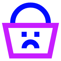 Shopping Basket Emoji Sad Icon from Sharp Neon Set