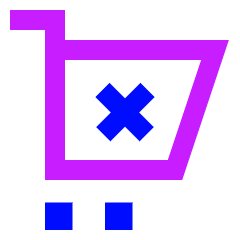 Shopping Cart Cross Icon from Sharp Neon Set