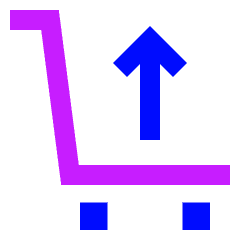 Shopping Cart Remove Icon from Sharp Neon Set