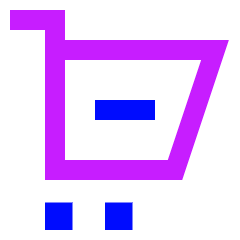 Shopping Cart Subtract Icon from Sharp Neon Set