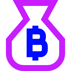 Bag Bitcoin Icon from Sharp Neon Set