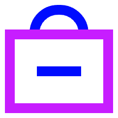 Bag Suitcase Remove Subtract Icon from Sharp Neon Set