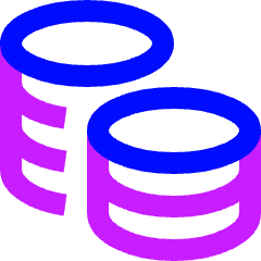 Coins Stack Icon from Sharp Neon Set
