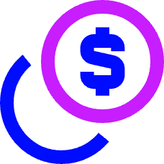 Dollar Coin 1 Icon from Sharp Neon Set