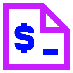 File Dollar Icon from Sharp Neon Set
