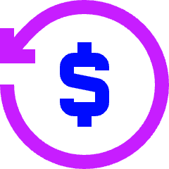 Transaction Refund Cashback Icon from Sharp Neon Set