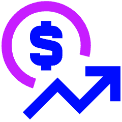 Dollar Increase Icon from Sharp Neon Set