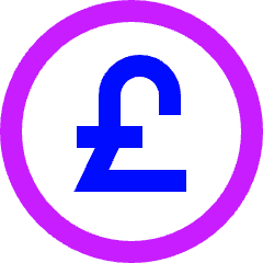 Pound Circle Icon from Sharp Neon Set