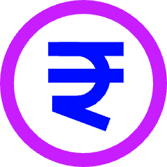 Rupee Circle Icon from Sharp Neon Set