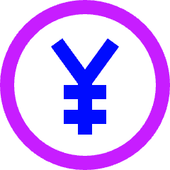 Yuan Circle Icon from Sharp Neon Set