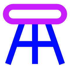 Stool Icon from Sharp Neon Set