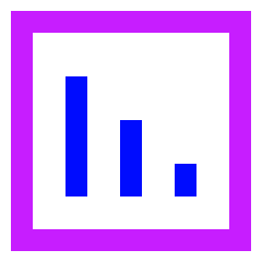 Graph Bar Decrease Square Icon from Sharp Neon Set