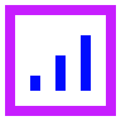 Graph Bar Increase Square Icon from Sharp Neon Set