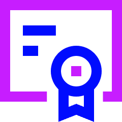 Document Certificate Icon from Sharp Neon Set