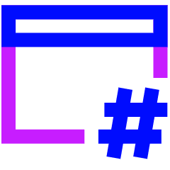 Browser Hash Icon from Sharp Neon Set