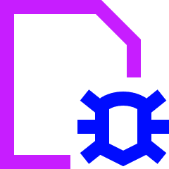 Bug Virus Document Icon from Sharp Neon Set