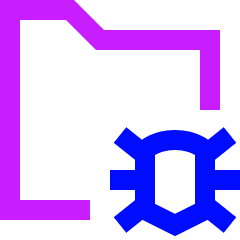 Bug Virus Folder Icon from Sharp Neon Set