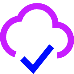 Cloud Check Icon from Sharp Neon Set