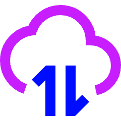 Cloud Data Transfer Icon from Sharp Neon Set