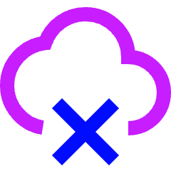 Cloud Delete Icon from Sharp Neon Set
