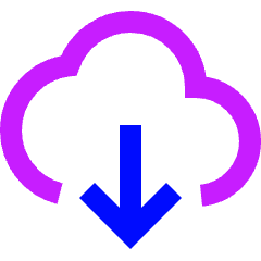 Cloud Download Icon from Sharp Neon Set