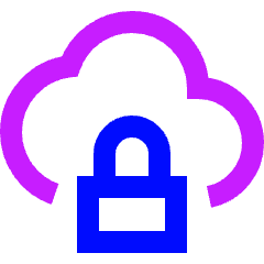 Cloud Lock Icon from Sharp Neon Set