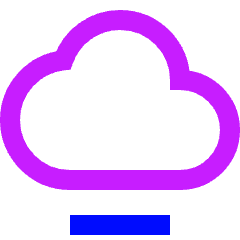 Cloud Remove Icon from Sharp Neon Set