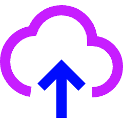 Cloud Upload Icon from Sharp Neon Set