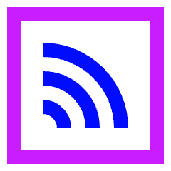 Rss Square Icon from Sharp Neon Set